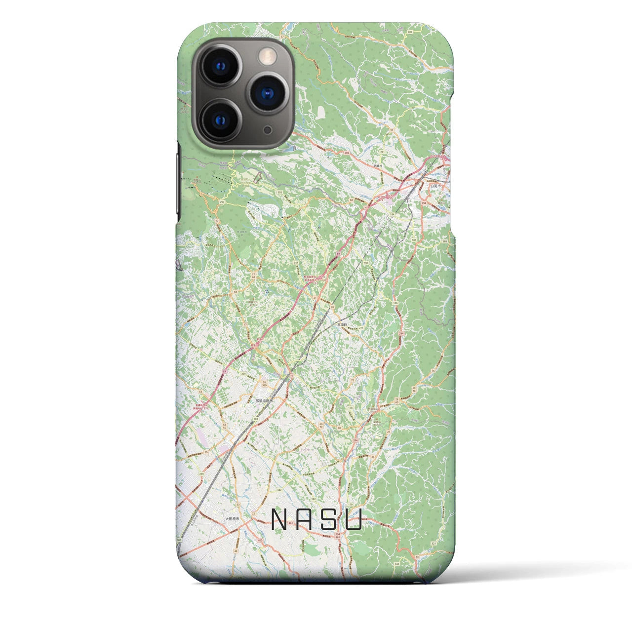 【那須】地図柄iPhoneケース（バックカバータイプ・ナチュラル）iPhone 11 Pro Max 用