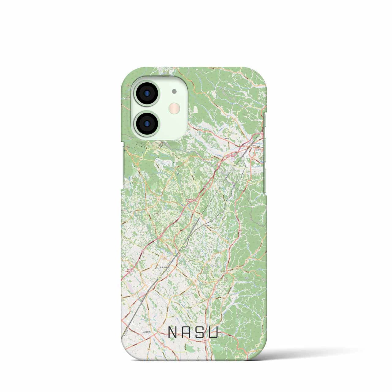 【那須】地図柄iPhoneケース（バックカバータイプ・ナチュラル）iPhone 12 mini 用