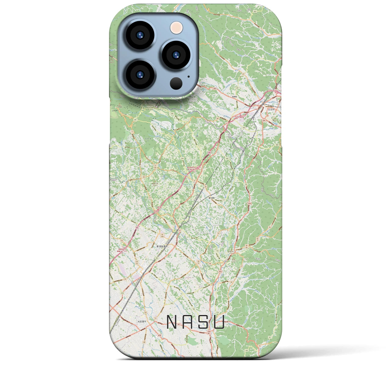 【那須】地図柄iPhoneケース（バックカバータイプ・ナチュラル）iPhone 13 Pro Max 用