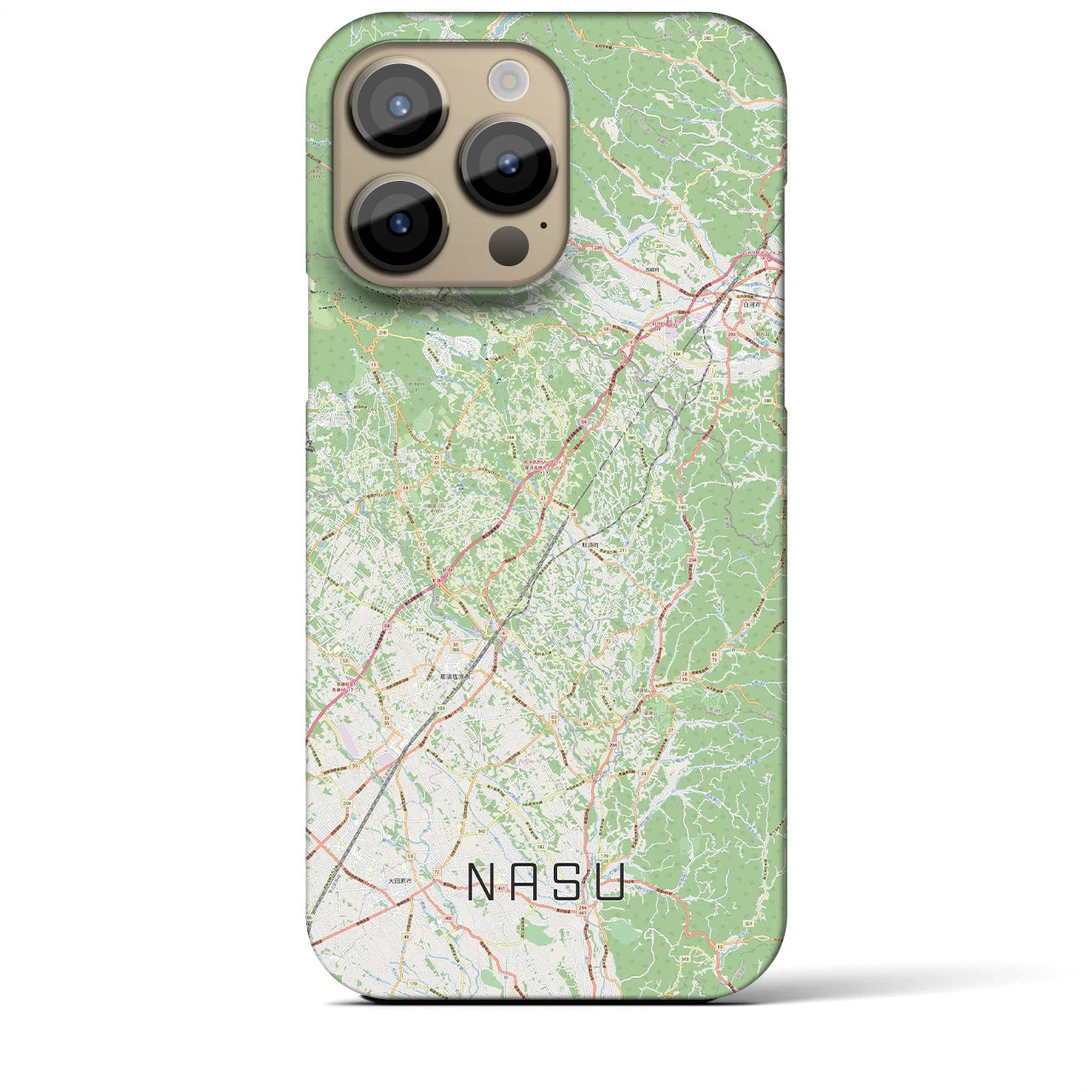 【那須】地図柄iPhoneケース（バックカバータイプ・ナチュラル）iPhone 14 Pro Max 用