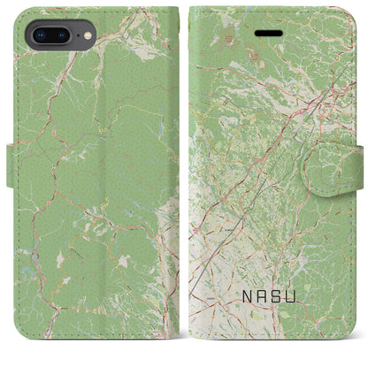 【那須（栃木県）】地図柄iPhoneケース（手帳タイプ）ナチュラル・iPhone 8Plus /7Plus / 6sPlus / 6Plus 用