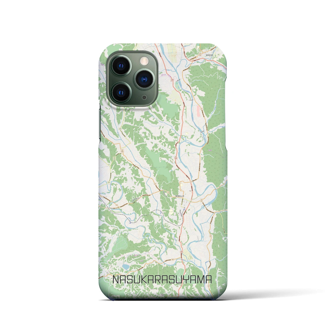 【那須烏山】地図柄iPhoneケース（バックカバータイプ・ナチュラル）iPhone 11 Pro 用
