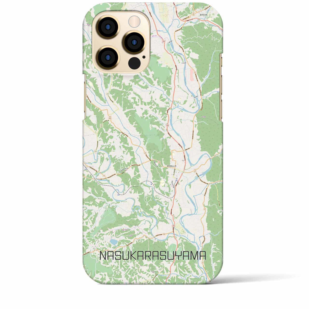 【那須烏山】地図柄iPhoneケース（バックカバータイプ・ナチュラル）iPhone 12 Pro Max 用