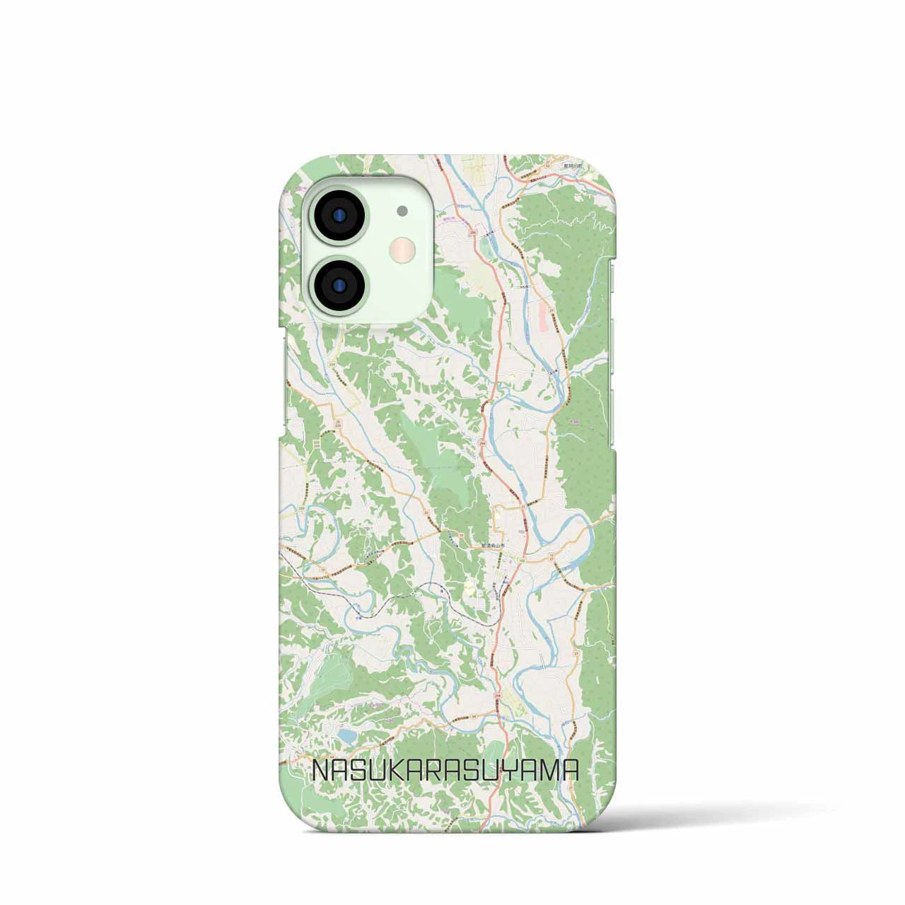 【那須烏山】地図柄iPhoneケース（バックカバータイプ・ナチュラル）iPhone 12 mini 用