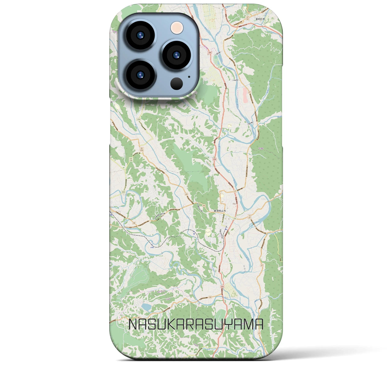 【那須烏山】地図柄iPhoneケース（バックカバータイプ・ナチュラル）iPhone 13 Pro Max 用
