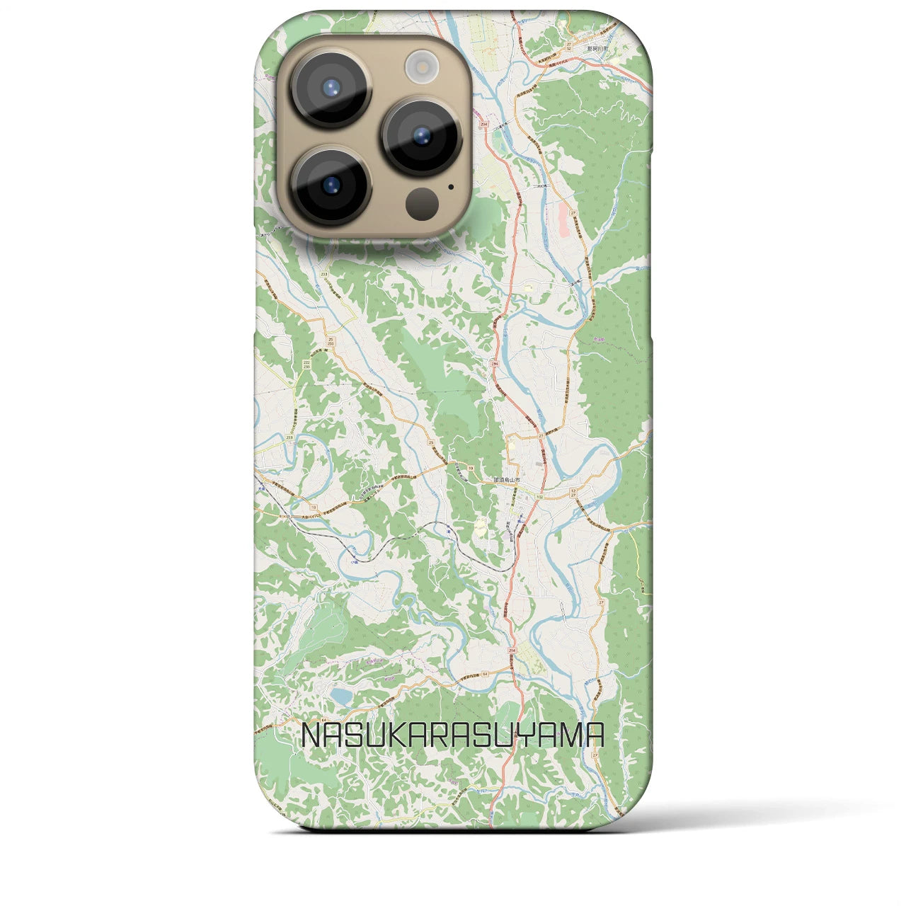 【那須烏山】地図柄iPhoneケース（バックカバータイプ・ナチュラル）iPhone 14 Pro Max 用