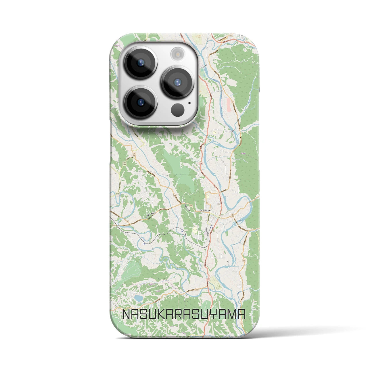 【那須烏山】地図柄iPhoneケース（バックカバータイプ・ナチュラル）iPhone 14 Pro 用
