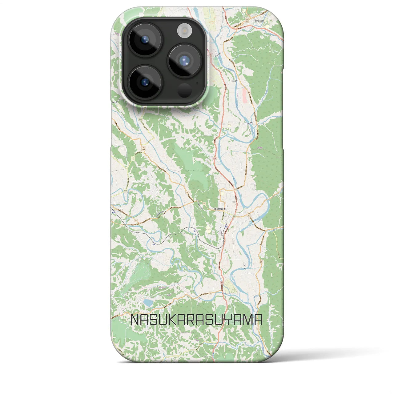 【那須烏山】地図柄iPhoneケース（バックカバータイプ・ナチュラル）iPhone 15 Pro Max 用