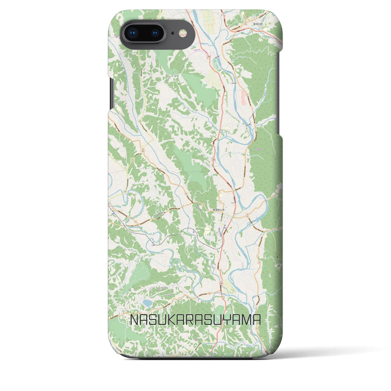 【那須烏山】地図柄iPhoneケース（バックカバータイプ・ナチュラル）iPhone 8Plus /7Plus / 6sPlus / 6Plus 用