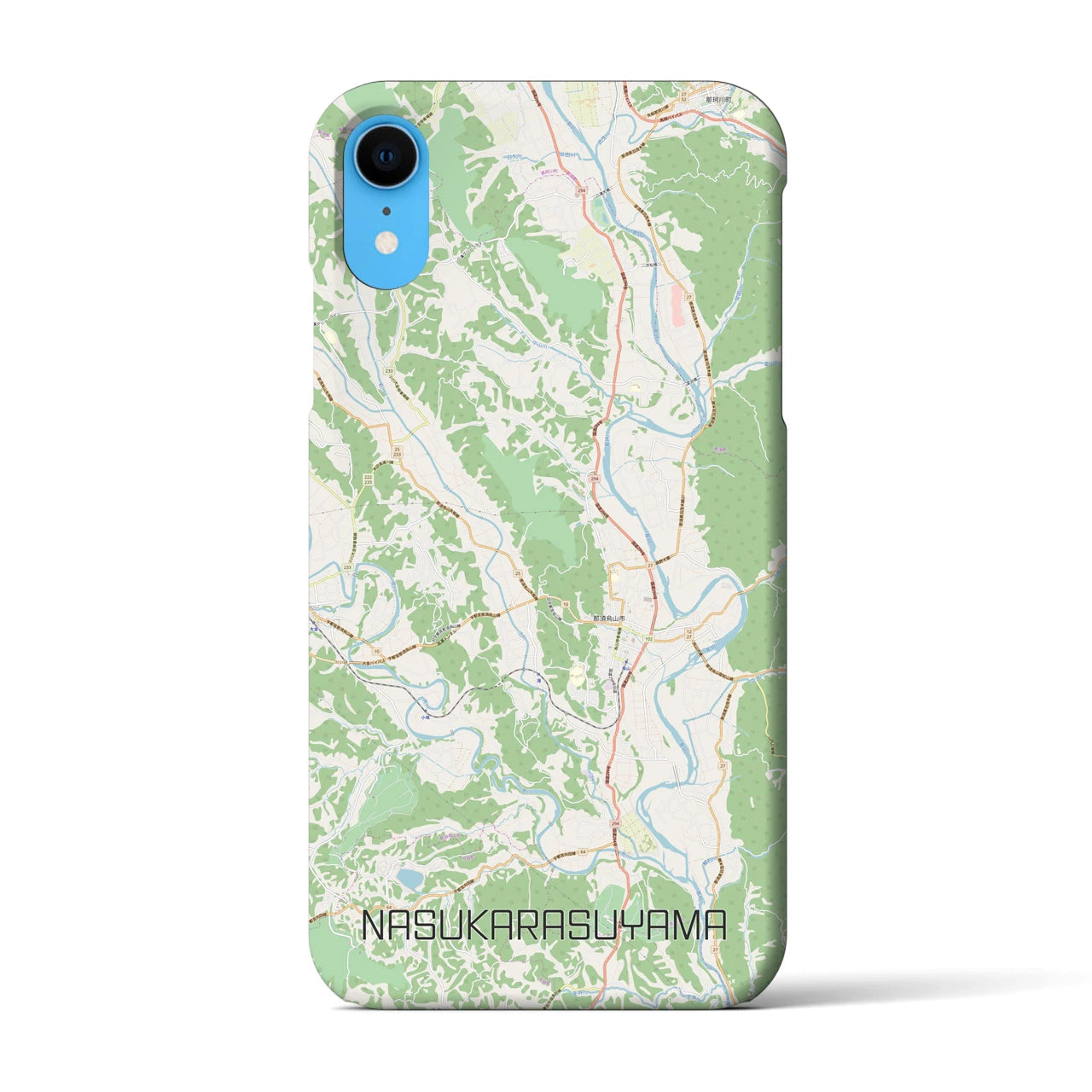 【那須烏山】地図柄iPhoneケース（バックカバータイプ・ナチュラル）iPhone XR 用