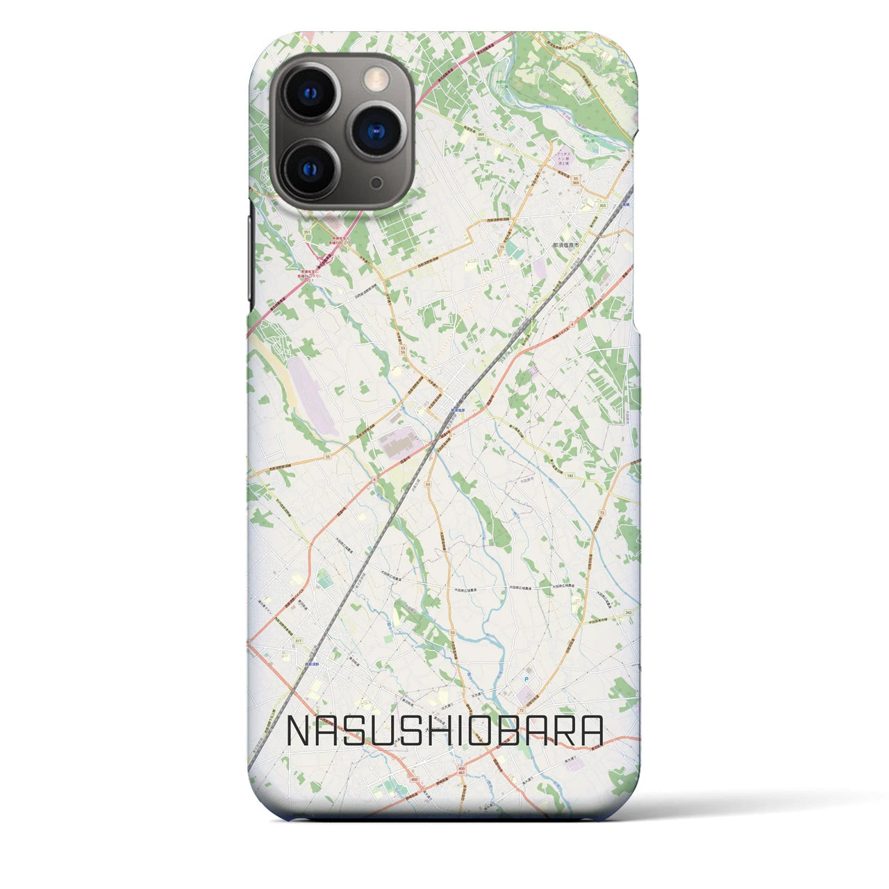 【那須塩原】地図柄iPhoneケース（バックカバータイプ・ナチュラル）iPhone 11 Pro Max 用