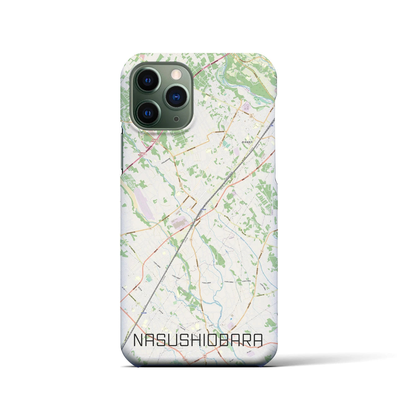 【那須塩原】地図柄iPhoneケース（バックカバータイプ・ナチュラル）iPhone 11 Pro 用