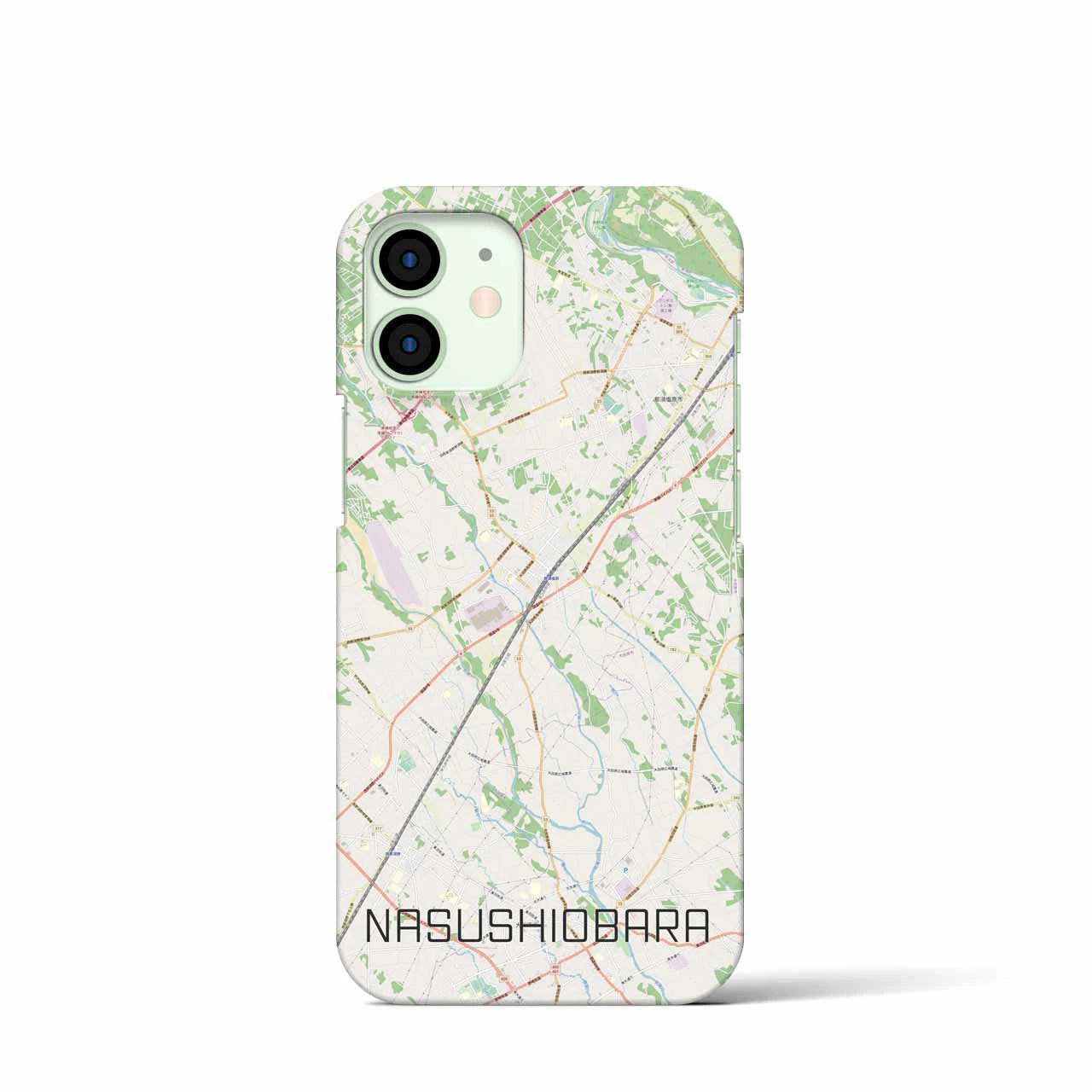 【那須塩原】地図柄iPhoneケース（バックカバータイプ・ナチュラル）iPhone 12 mini 用