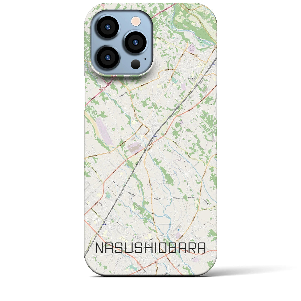 【那須塩原】地図柄iPhoneケース（バックカバータイプ・ナチュラル）iPhone 13 Pro Max 用