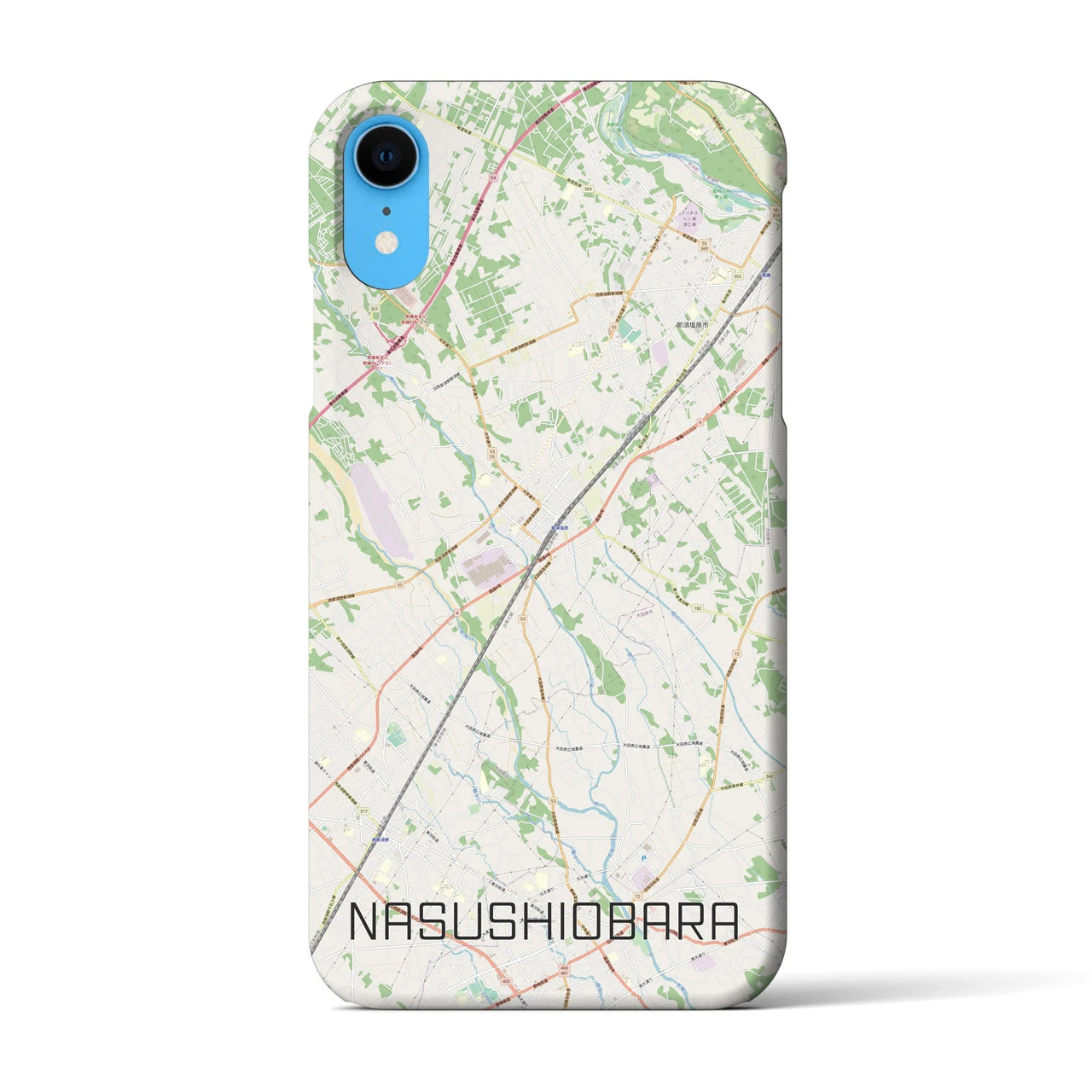 【那須塩原】地図柄iPhoneケース（バックカバータイプ・ナチュラル）iPhone XR 用