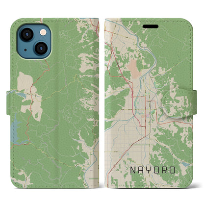 【名寄（北海道）】地図柄iPhoneケース（手帳タイプ）ナチュラル・iPhone 13 用