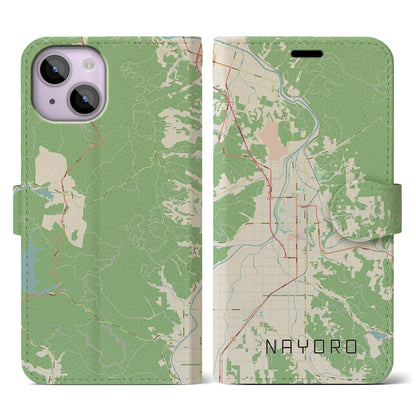 【名寄（北海道）】地図柄iPhoneケース（手帳タイプ）ナチュラル・iPhone 14 用