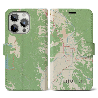 【名寄（北海道）】地図柄iPhoneケース（手帳タイプ）ナチュラル・iPhone 15 Pro 用