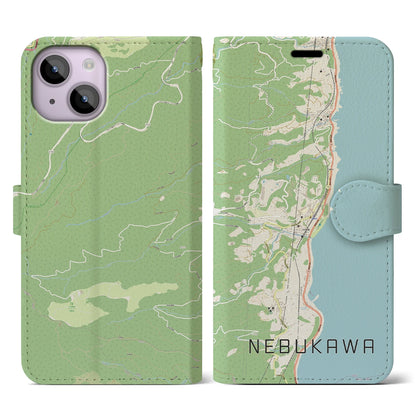 【根府川（神奈川県）】地図柄iPhoneケース（手帳タイプ）ナチュラル・iPhone 14 用