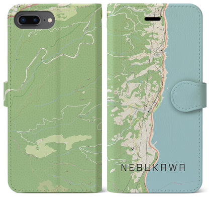 【根府川（神奈川県）】地図柄iPhoneケース（手帳タイプ）ナチュラル・iPhone 8Plus /7Plus / 6sPlus / 6Plus 用