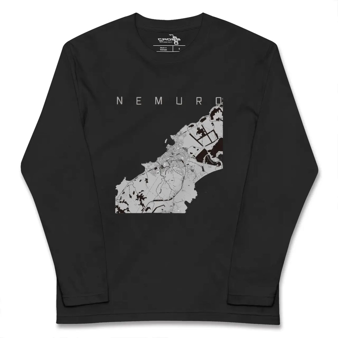 【根室(北海道)】地図柄ロングスリーブTシャツ