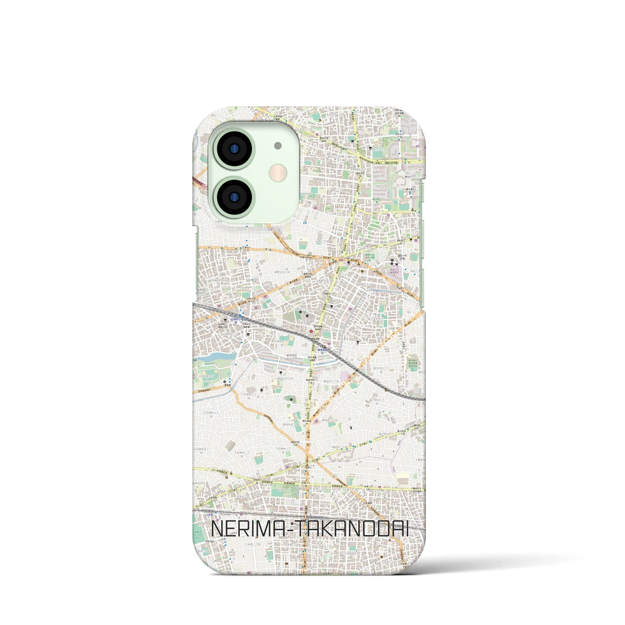 【練馬高野台】地図柄iPhoneケース（バックカバータイプ・ナチュラル）iPhone 12 mini 用