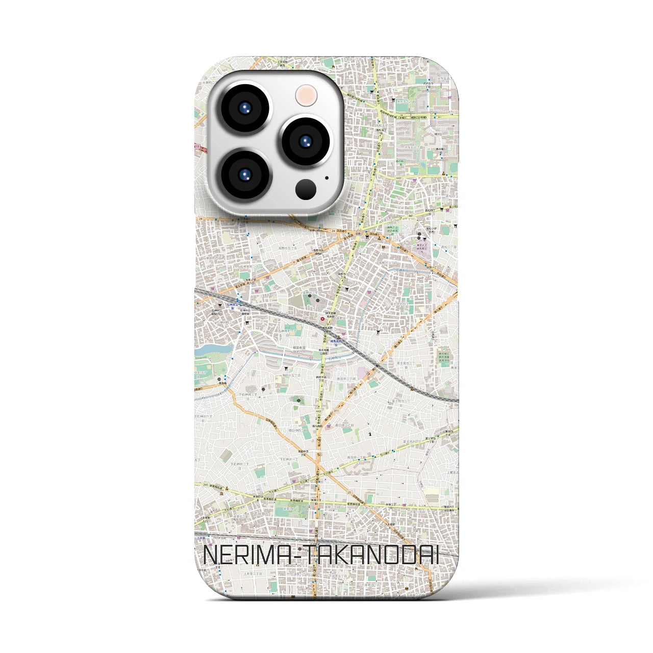 【練馬高野台】地図柄iPhoneケース（バックカバータイプ・ナチュラル）iPhone 13 Pro 用