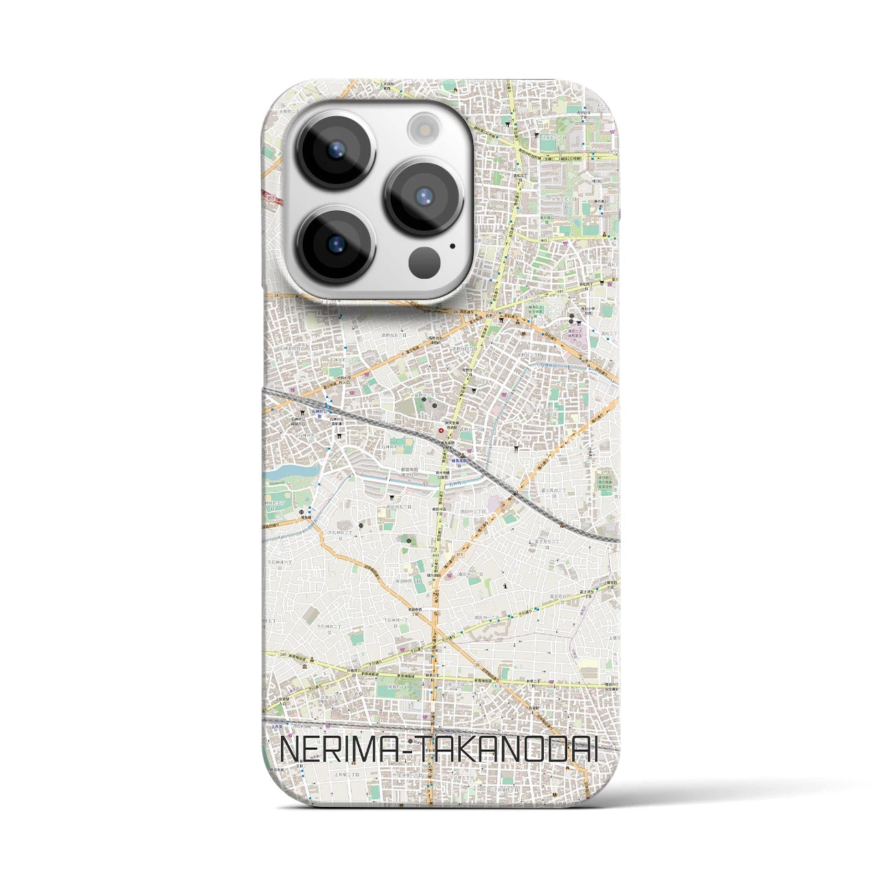 【練馬高野台】地図柄iPhoneケース（バックカバータイプ・ナチュラル）iPhone 14 Pro 用