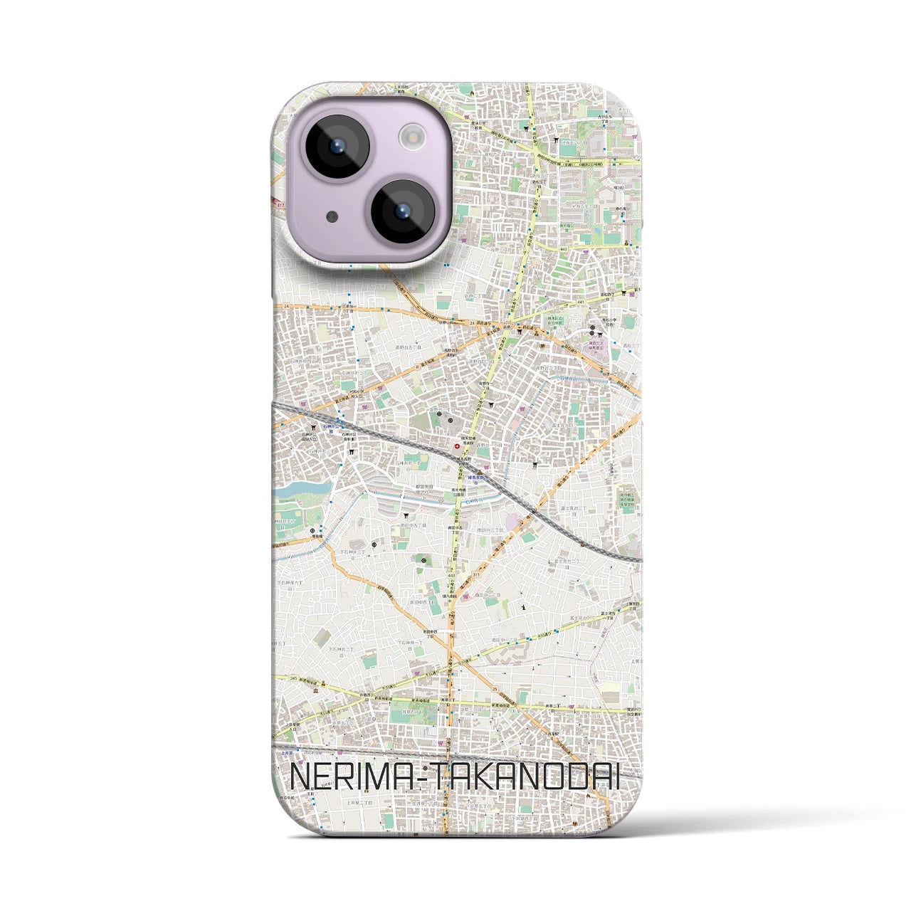【練馬高野台】地図柄iPhoneケース（バックカバータイプ・ナチュラル）iPhone 14 用