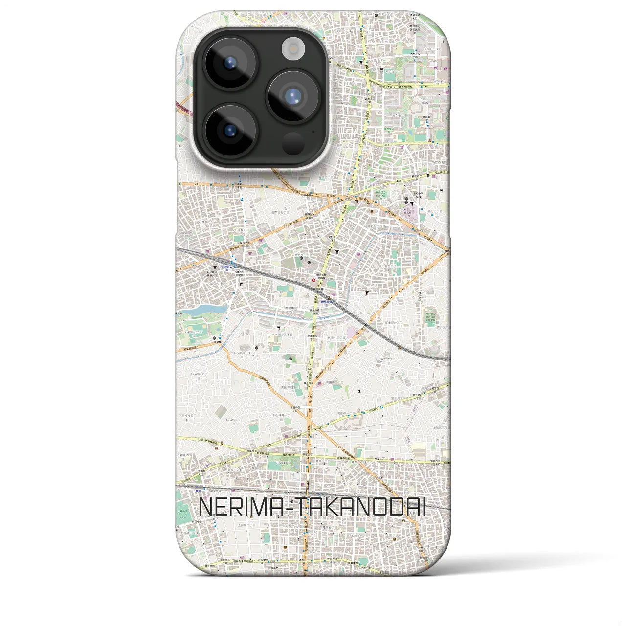 【練馬高野台】地図柄iPhoneケース（バックカバータイプ・ナチュラル）iPhone 15 Pro Max 用