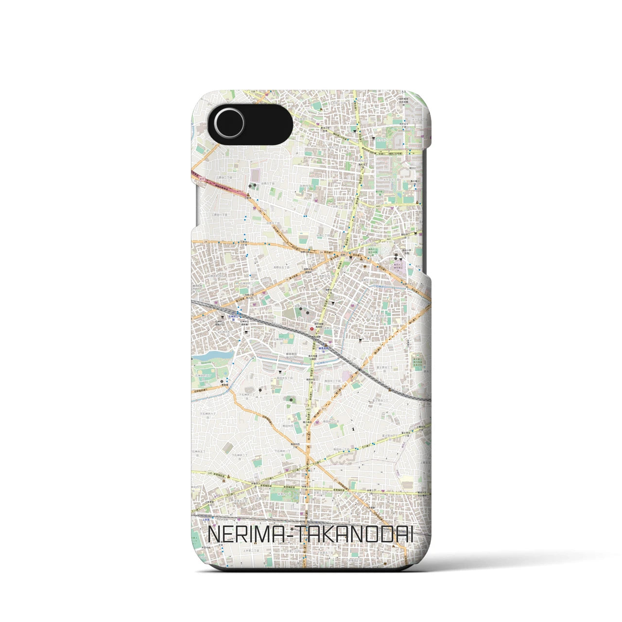 【練馬高野台】地図柄iPhoneケース（バックカバータイプ・ナチュラル）iPhone SE（第3 / 第2世代） / 8 / 7 / 6s / 6 用