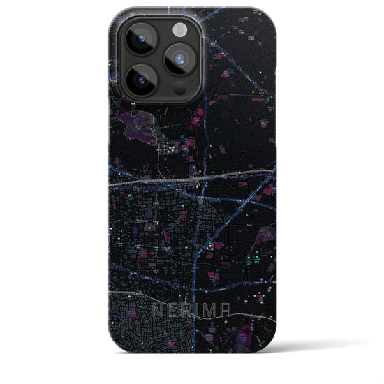 【練馬】地図柄iPhoneケース（バックカバータイプ・ブラック）iPhone 15 Pro Max 用