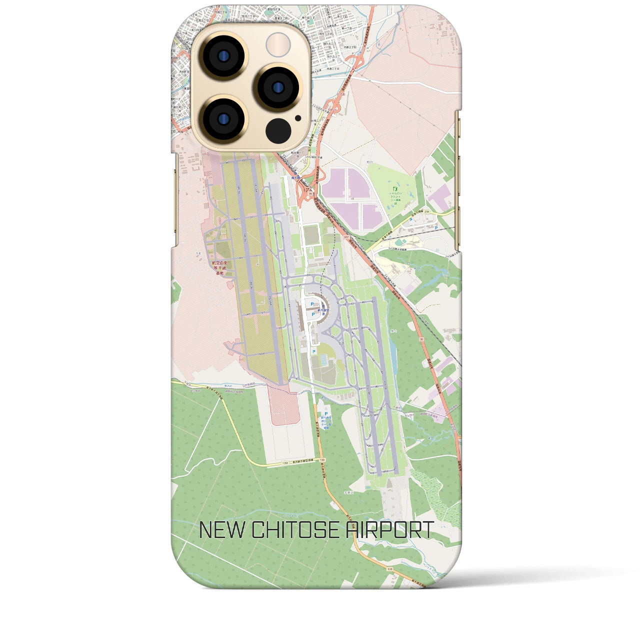 【新千歳空港】地図柄iPhoneケース（バックカバータイプ・ナチュラル）iPhone 12 Pro Max 用