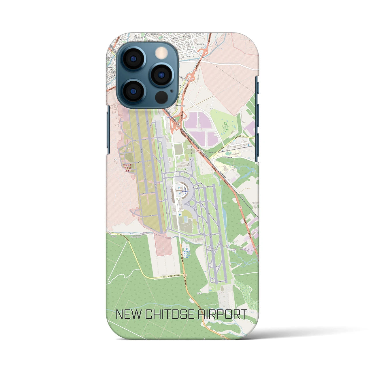 【新千歳空港】地図柄iPhoneケース（バックカバータイプ・ナチュラル）iPhone 12 / 12 Pro 用