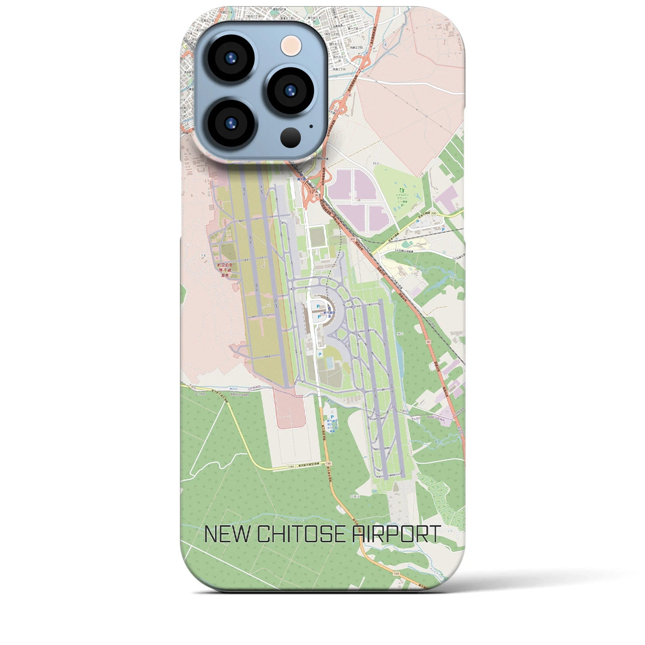 【新千歳空港】地図柄iPhoneケース（バックカバータイプ・ナチュラル）iPhone 13 Pro Max 用