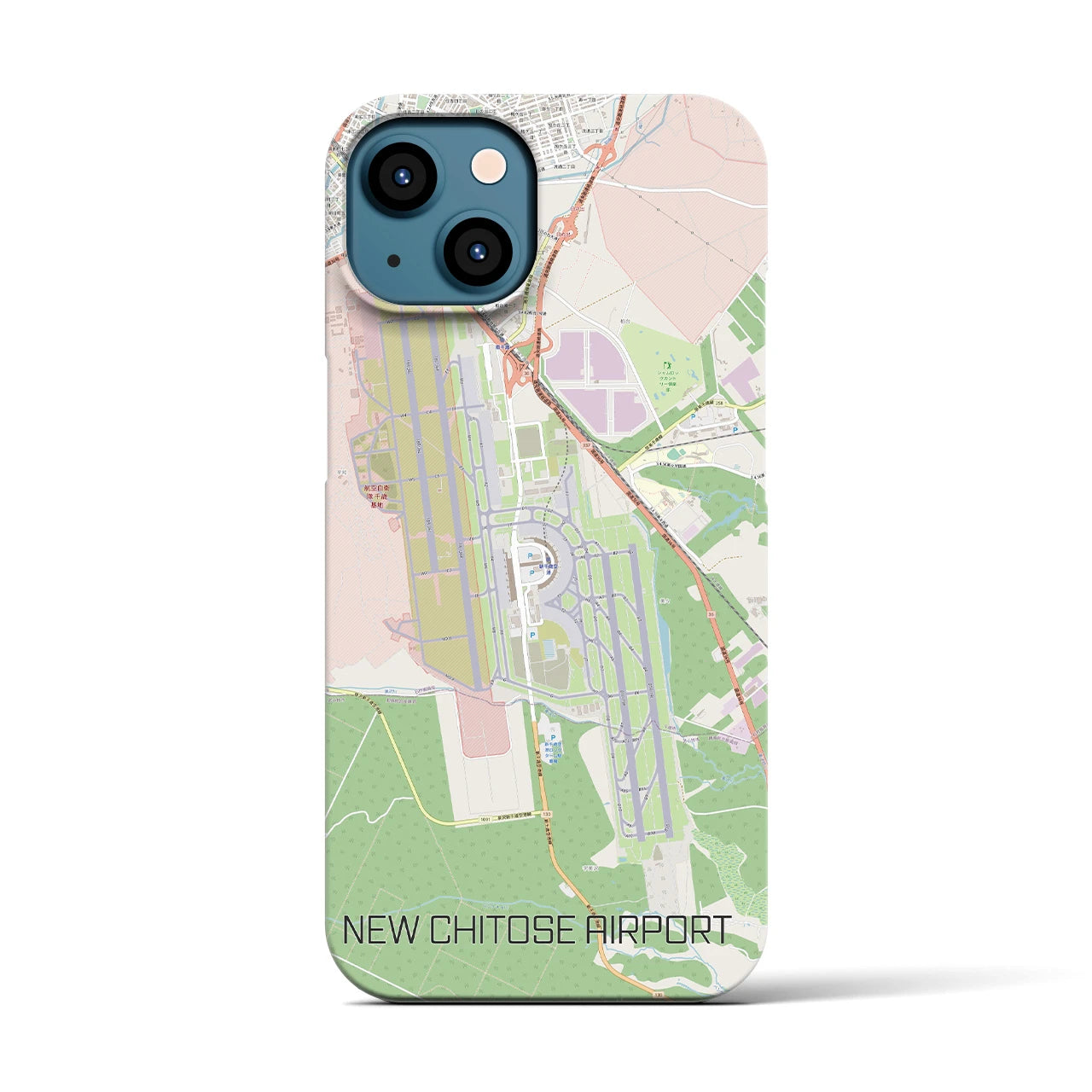 【新千歳空港】地図柄iPhoneケース（バックカバータイプ・ナチュラル）iPhone 13 用