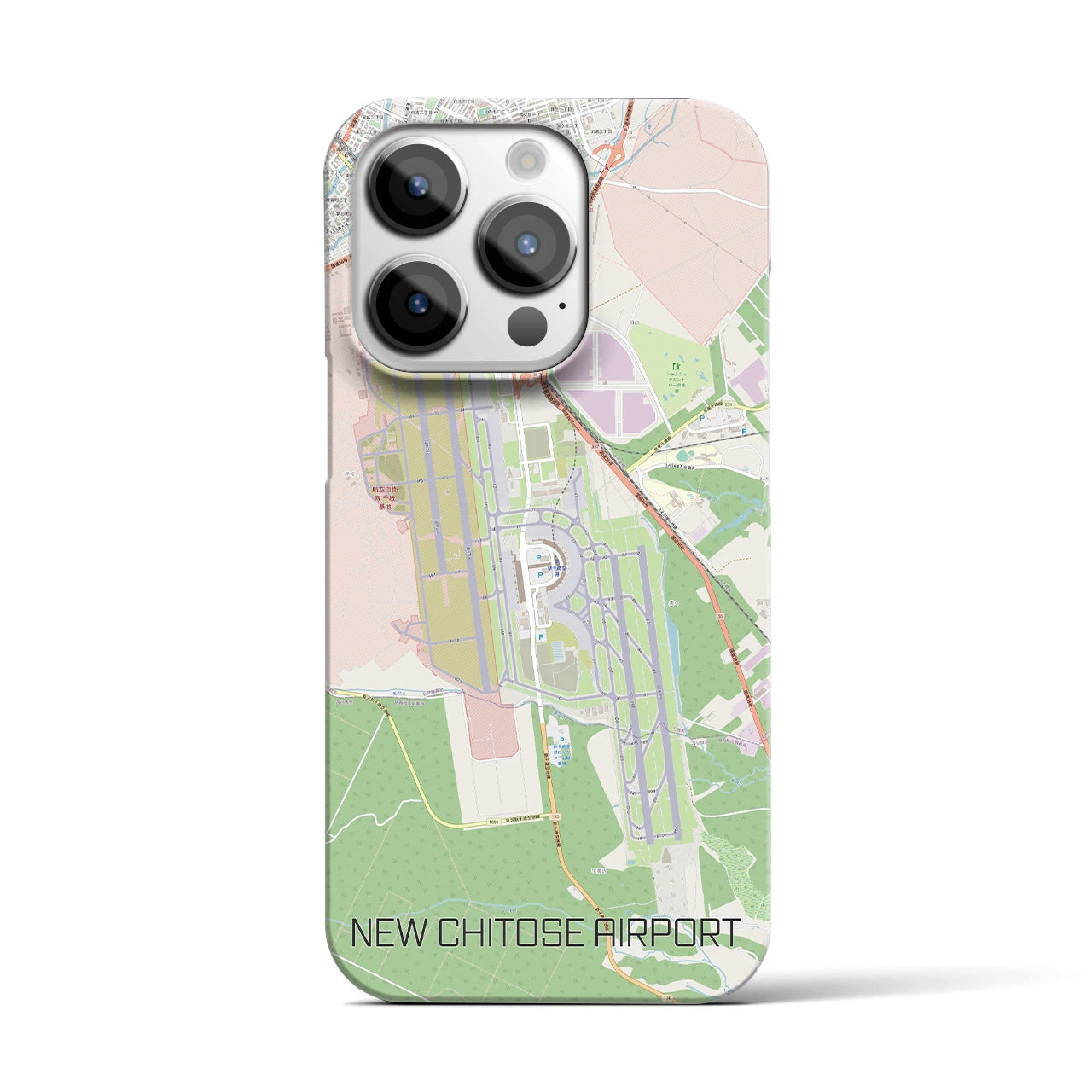 【新千歳空港】地図柄iPhoneケース（バックカバータイプ・ナチュラル）iPhone 14 Pro 用