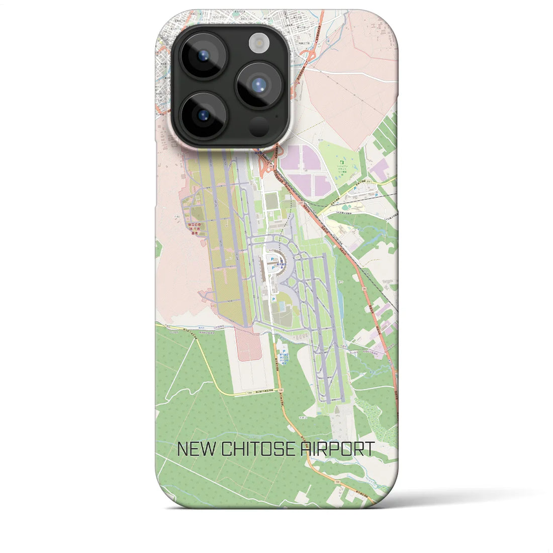 【新千歳空港】地図柄iPhoneケース（バックカバータイプ・ナチュラル）iPhone 15 Pro Max 用