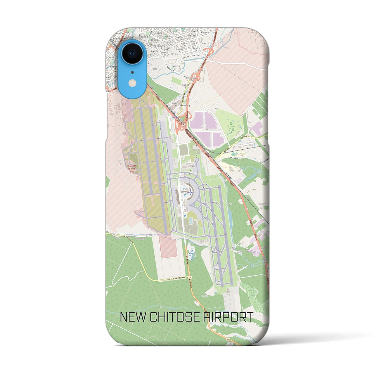 【新千歳空港】地図柄iPhoneケース（バックカバータイプ・ナチュラル）iPhone XR 用