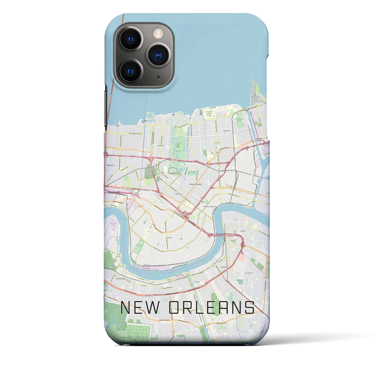 【ニューオーリンズ】地図柄iPhoneケース（バックカバータイプ・ナチュラル）iPhone 11 Pro Max 用