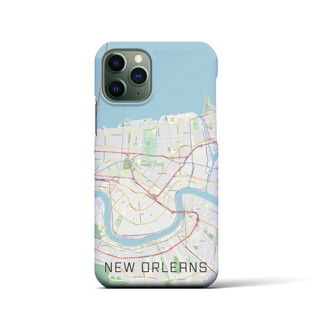 【ニューオーリンズ】地図柄iPhoneケース（バックカバータイプ・ナチュラル）iPhone 11 Pro 用