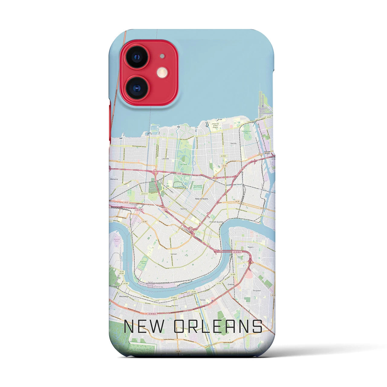 【ニューオーリンズ】地図柄iPhoneケース（バックカバータイプ・ナチュラル）iPhone 11 用