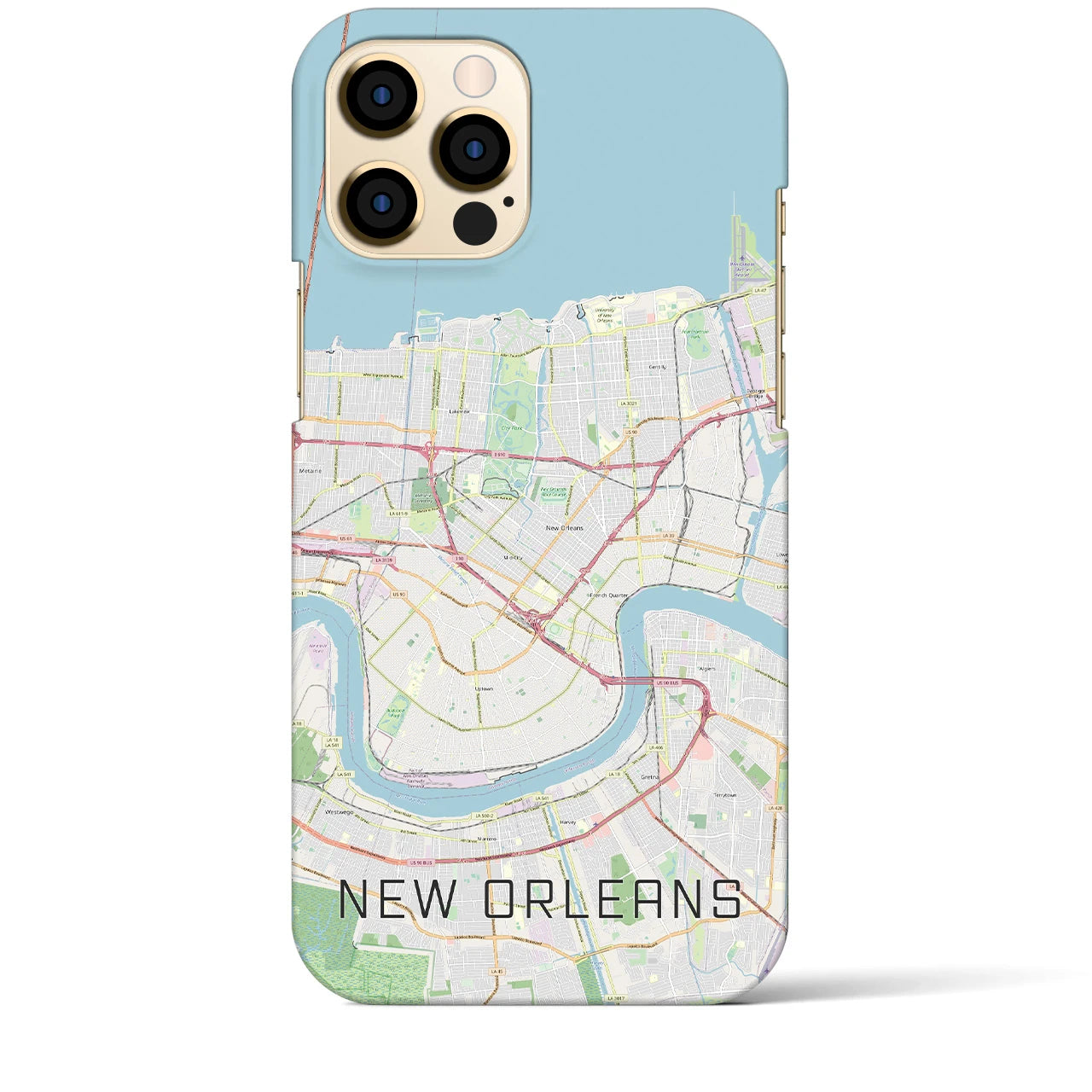 【ニューオーリンズ】地図柄iPhoneケース（バックカバータイプ・ナチュラル）iPhone 12 Pro Max 用