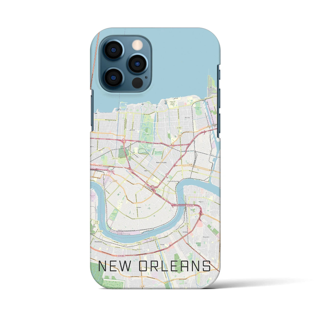 【ニューオーリンズ】地図柄iPhoneケース（バックカバータイプ・ナチュラル）iPhone 12 / 12 Pro 用