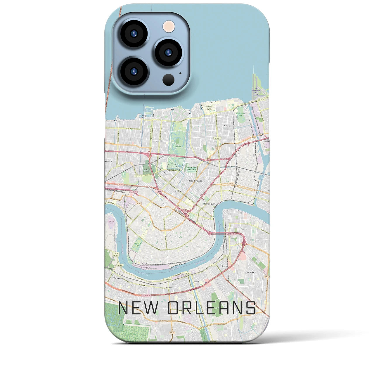 【ニューオーリンズ】地図柄iPhoneケース（バックカバータイプ・ナチュラル）iPhone 13 Pro Max 用