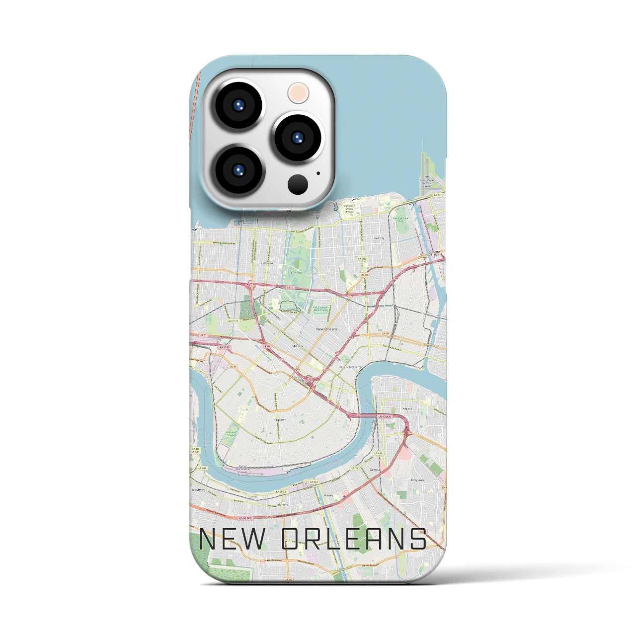 【ニューオーリンズ】地図柄iPhoneケース（バックカバータイプ・ナチュラル）iPhone 13 Pro 用