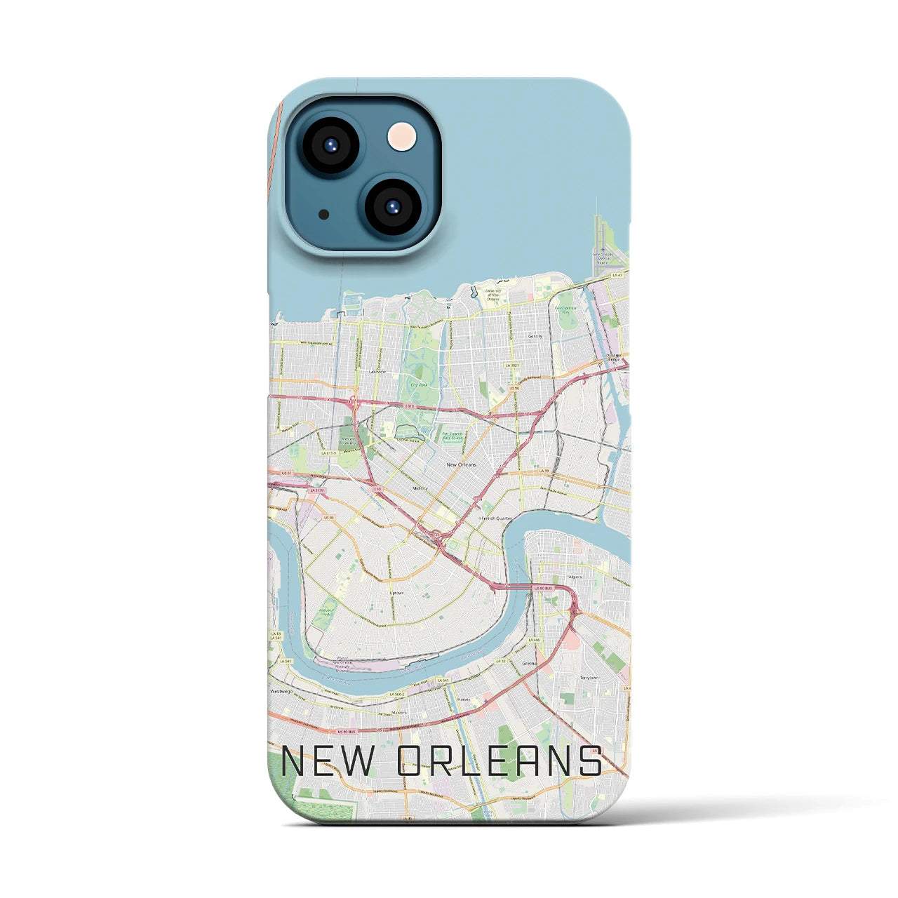 【ニューオーリンズ】地図柄iPhoneケース（バックカバータイプ・ナチュラル）iPhone 13 用