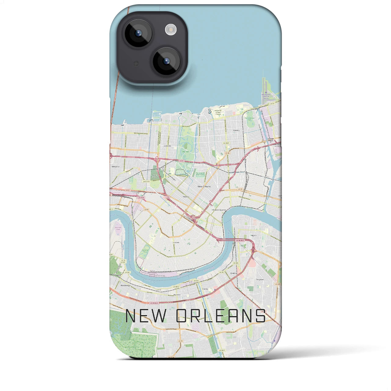 【ニューオーリンズ】地図柄iPhoneケース（バックカバータイプ・ナチュラル）iPhone 14 Plus 用
