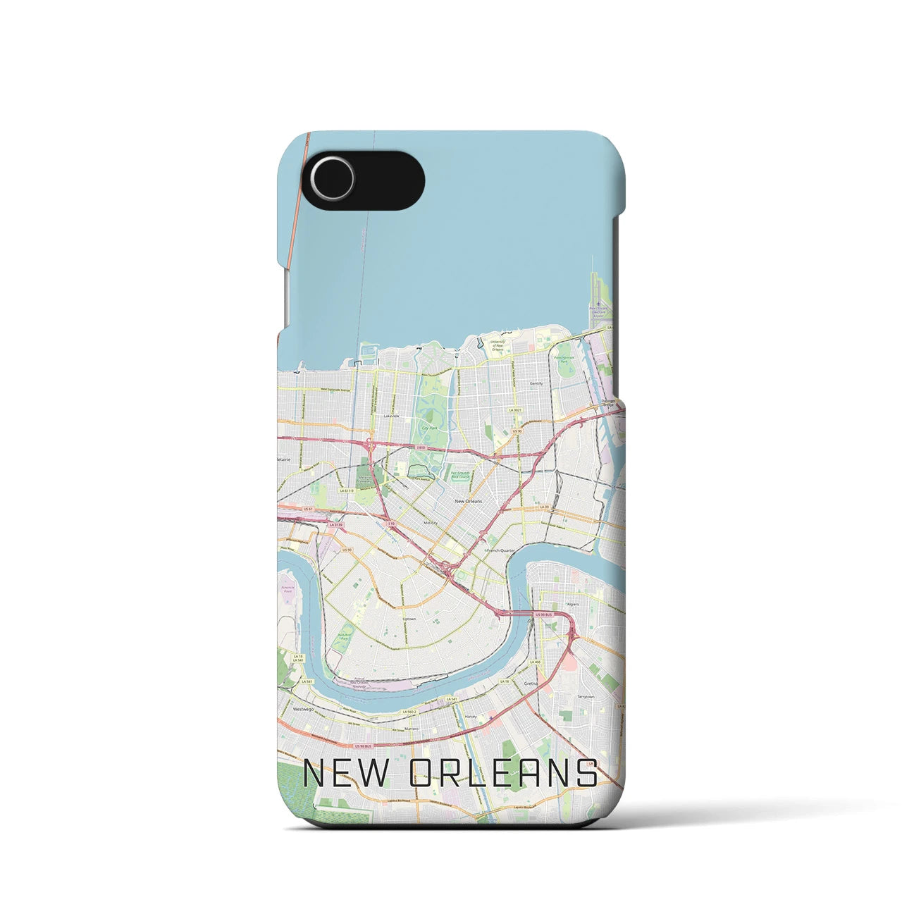 【ニューオーリンズ】地図柄iPhoneケース（バックカバータイプ・ナチュラル）iPhone SE（第3 / 第2世代） / 8 / 7 / 6s / 6 用
