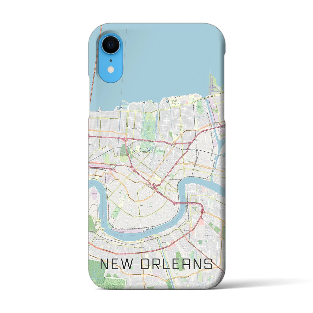 【ニューオーリンズ】地図柄iPhoneケース（バックカバータイプ・ナチュラル）iPhone XR 用